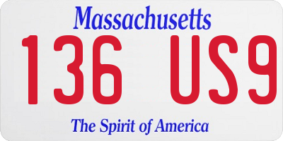 MA license plate 136US9