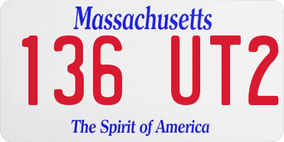 MA license plate 136UT2