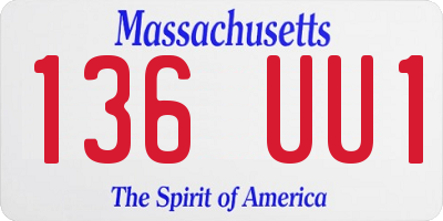 MA license plate 136UU1