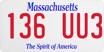 MA license plate 136UU3