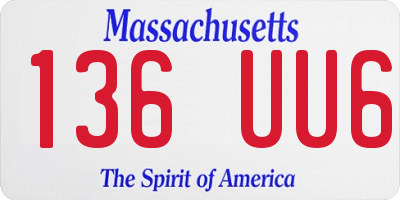 MA license plate 136UU6