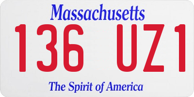 MA license plate 136UZ1