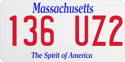 MA license plate 136UZ2