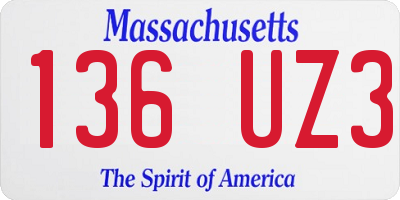 MA license plate 136UZ3