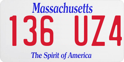 MA license plate 136UZ4
