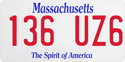 MA license plate 136UZ6