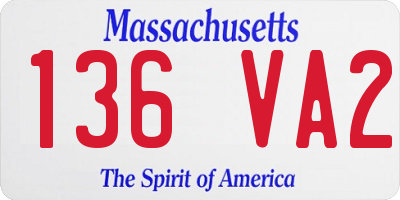 MA license plate 136VA2