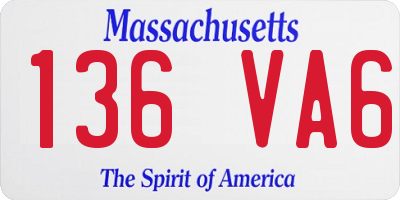 MA license plate 136VA6
