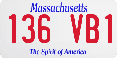 MA license plate 136VB1