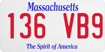 MA license plate 136VB9