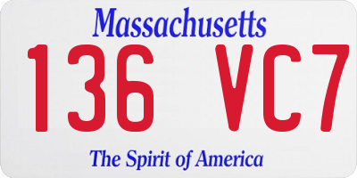 MA license plate 136VC7