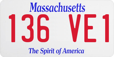 MA license plate 136VE1
