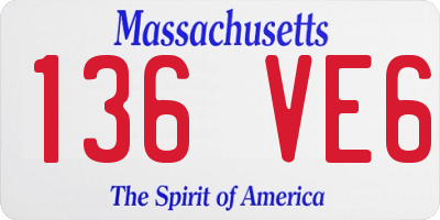 MA license plate 136VE6
