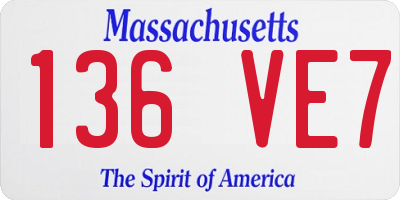 MA license plate 136VE7