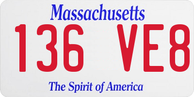 MA license plate 136VE8