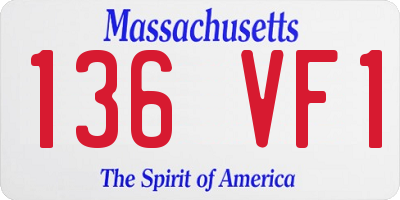 MA license plate 136VF1