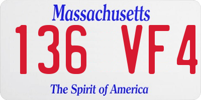 MA license plate 136VF4