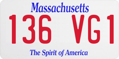 MA license plate 136VG1