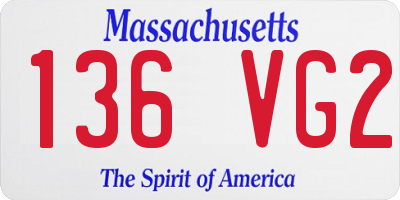 MA license plate 136VG2