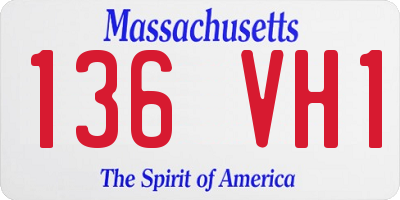 MA license plate 136VH1