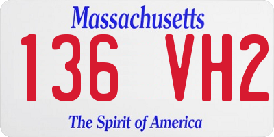 MA license plate 136VH2