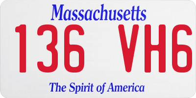 MA license plate 136VH6
