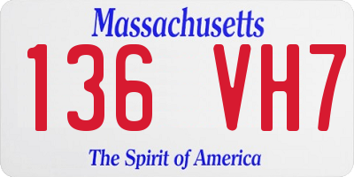 MA license plate 136VH7