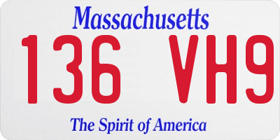 MA license plate 136VH9