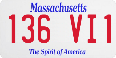 MA license plate 136VI1