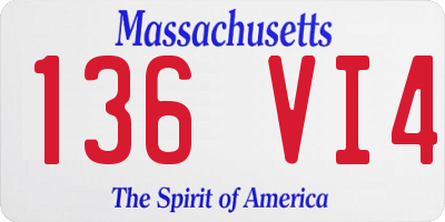 MA license plate 136VI4