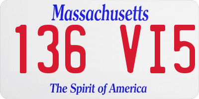 MA license plate 136VI5
