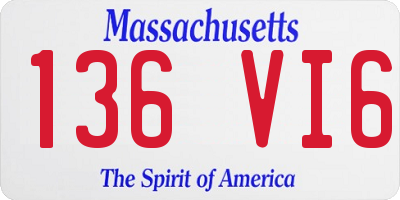 MA license plate 136VI6