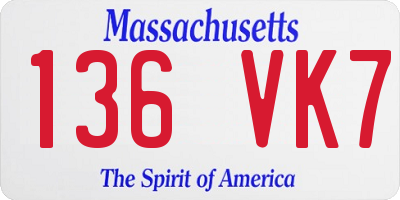 MA license plate 136VK7