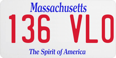 MA license plate 136VL0