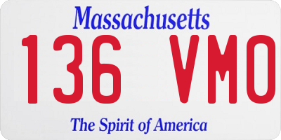 MA license plate 136VM0