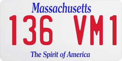 MA license plate 136VM1