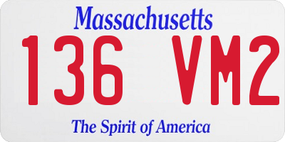 MA license plate 136VM2