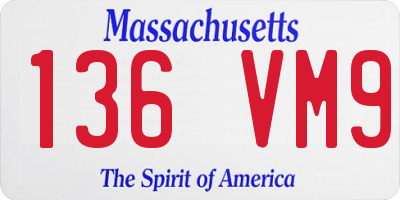 MA license plate 136VM9