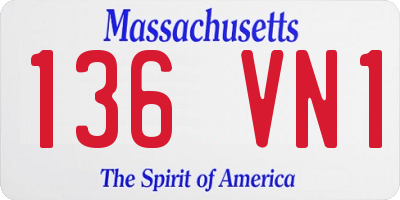 MA license plate 136VN1