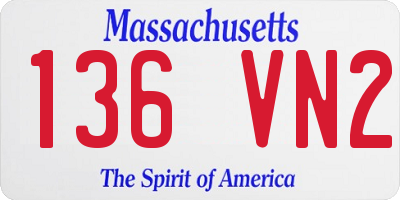 MA license plate 136VN2