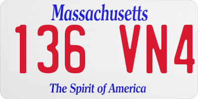 MA license plate 136VN4