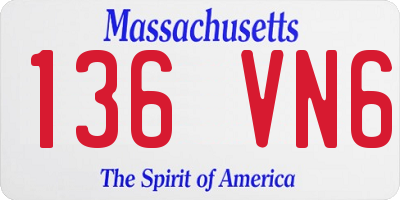 MA license plate 136VN6