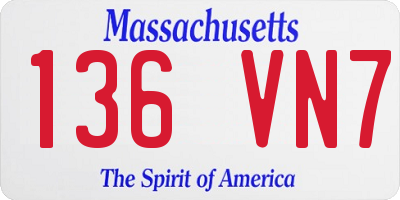 MA license plate 136VN7