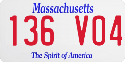 MA license plate 136VO4
