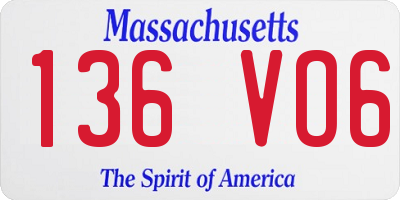MA license plate 136VO6