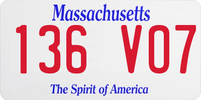 MA license plate 136VO7