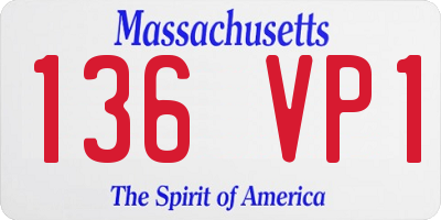 MA license plate 136VP1