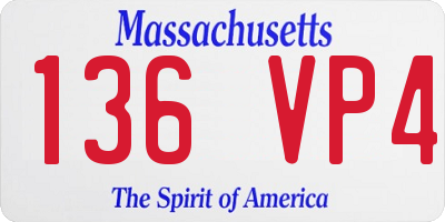 MA license plate 136VP4