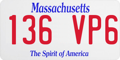 MA license plate 136VP6