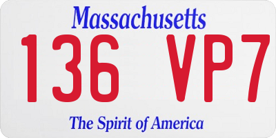 MA license plate 136VP7